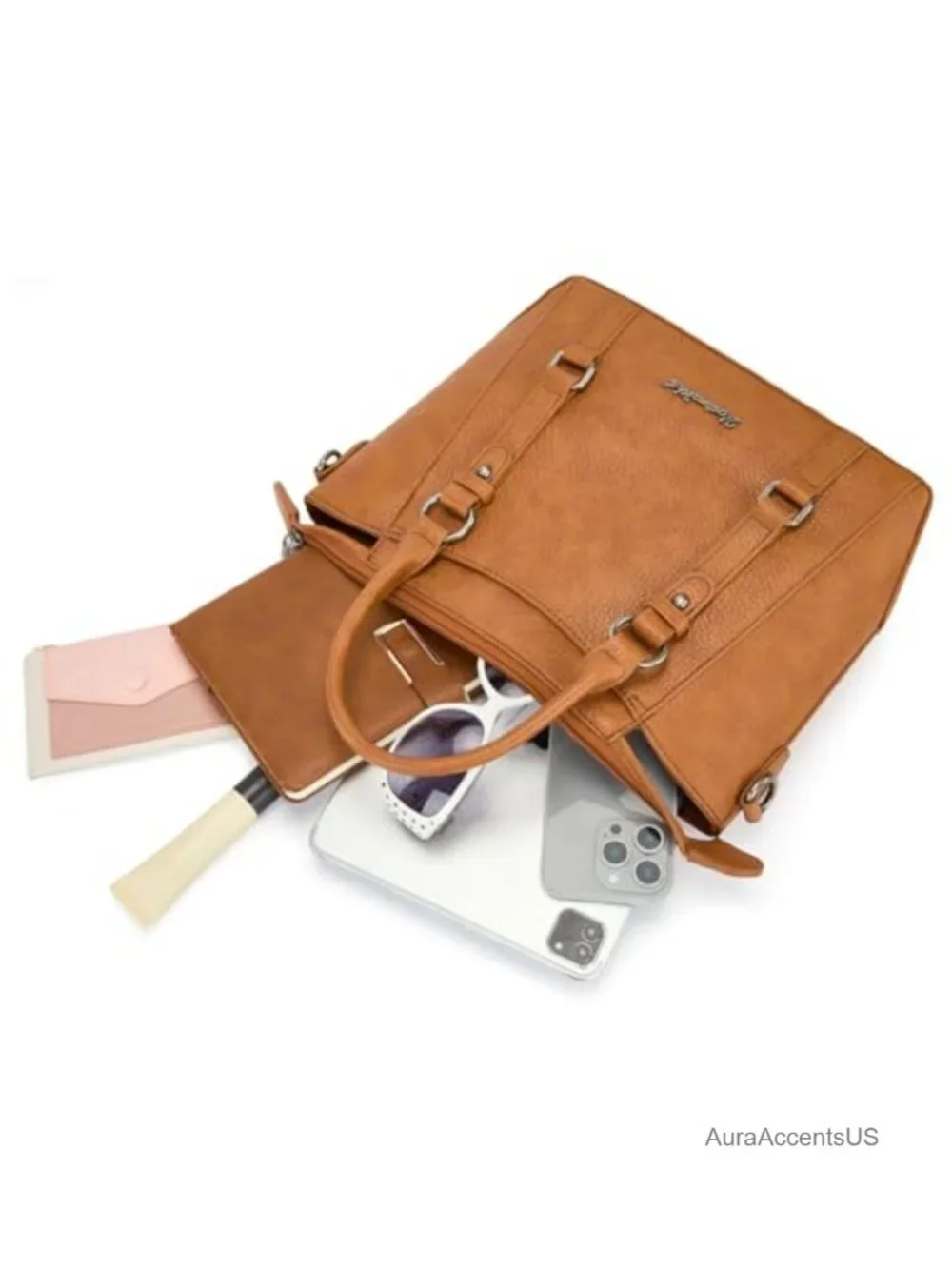 Vegan Leather Small Tote Bag for Women Top Handle Crossbody Purse, Spacious